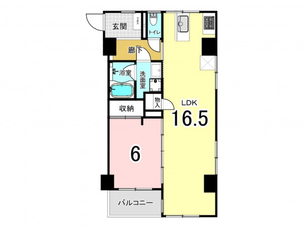 板橋区中丸町、中古マンションの間取り画像です