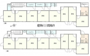 板橋区東山町、収益物件/アパートの建築プラン例画像です