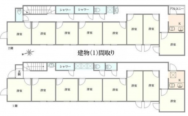 板橋区東山町、収益物件/アパートの建築プラン例画像です