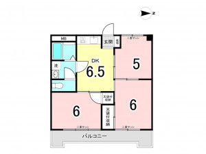 板橋区常盤台、中古マンションの間取り画像です