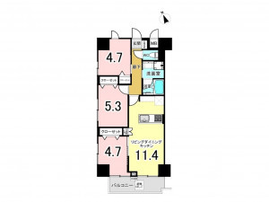 板橋区板橋、中古マンションの間取り画像です