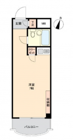 板橋区南町、中古マンションの間取り画像です