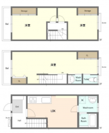 板橋区弥生町、中古一戸建ての間取り画像です