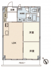 板橋区常盤台、中古マンションの間取り画像です