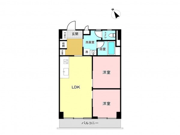 板橋区常盤台、中古マンションの間取り画像です