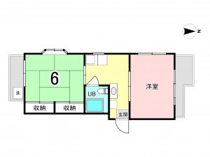 板橋区本町、中古マンションの間取り画像です