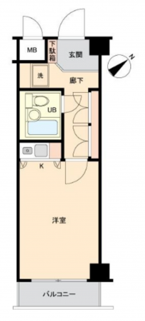 板橋区赤塚新町、中古マンションの間取り画像です