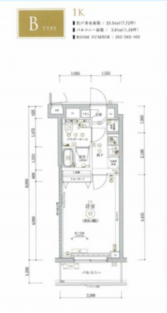 板橋区氷川町、中古マンションの間取り画像です