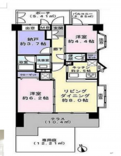 板橋区東新町、中古マンションの間取り画像です