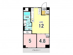 板橋区南常盤台、中古マンションの間取り画像です