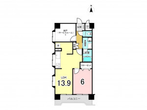 板橋区赤塚新町、中古マンションの間取り画像です