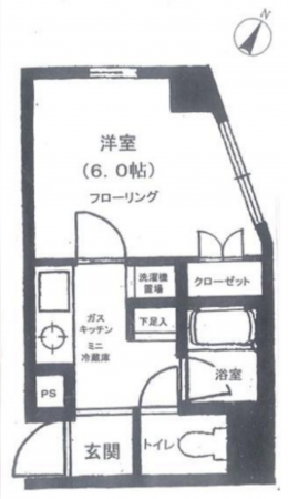 板橋区栄町、中古マンションの間取り画像です