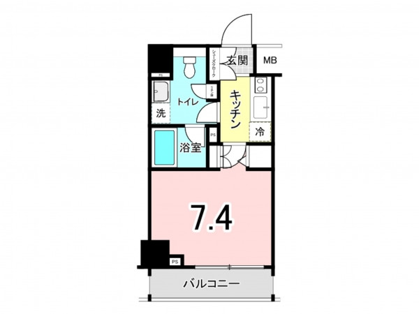 板橋区南常盤台、中古マンションの間取り画像です