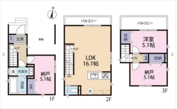 板橋区四葉、新築一戸建ての間取り画像です