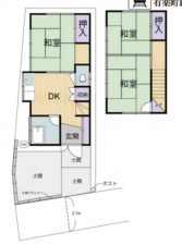 板橋区小茂根、中古一戸建ての間取り画像です