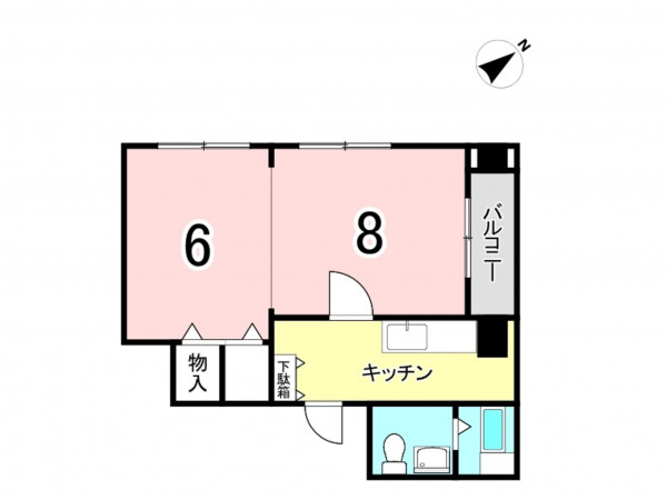 板橋区大谷口北町、中古マンションの間取り画像です
