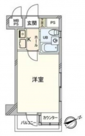 板橋区南常盤台、中古マンションの間取り画像です