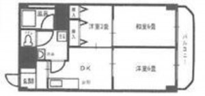 板橋区大山金井町、中古マンションの間取り画像です