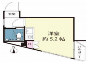 板橋区桜川、中古マンションの間取り画像です
