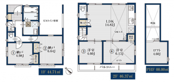 板橋区西台、新築一戸建ての間取り画像です