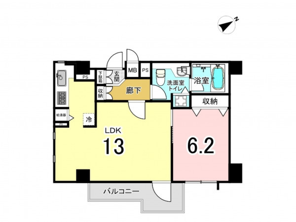 板橋区成増、中古マンションの間取り画像です