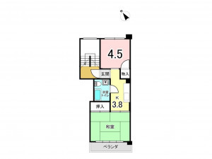板橋区上板橋、中古マンションの間取り画像です