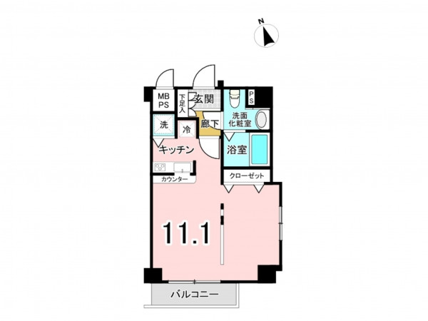 板橋区南常盤台、中古マンションの間取り画像です