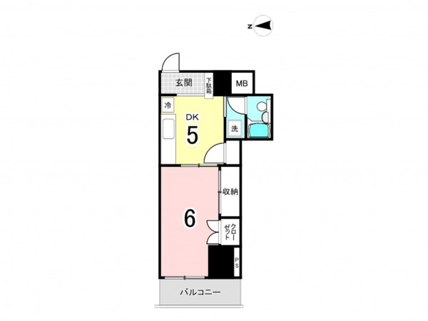 板橋区大山東町、中古マンションの間取り画像です