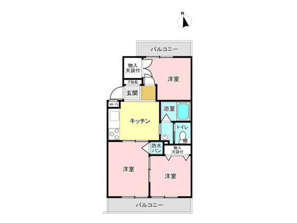 板橋区加賀、中古マンションの間取り画像です