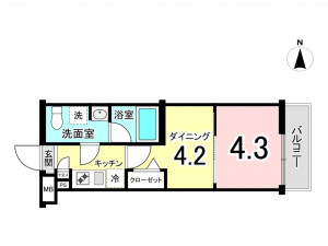 板橋区大山西町、中古マンションの間取り画像です