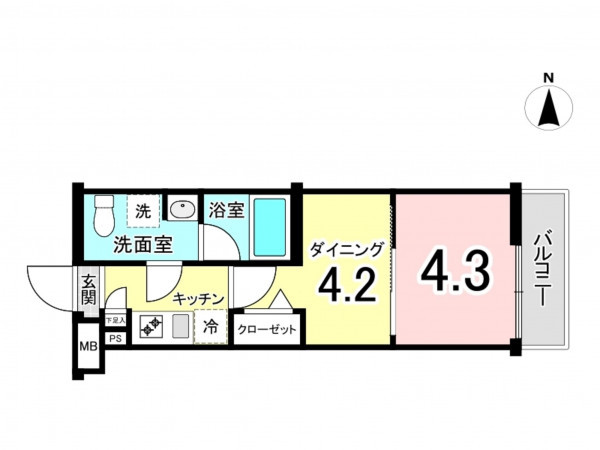 板橋区大山西町、中古マンションの間取り画像です