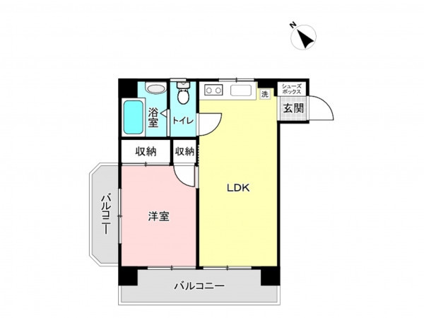 板橋区赤塚新町、中古マンションの間取り画像です