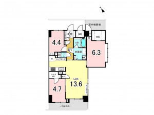 板橋区南町、中古マンションの間取り画像です