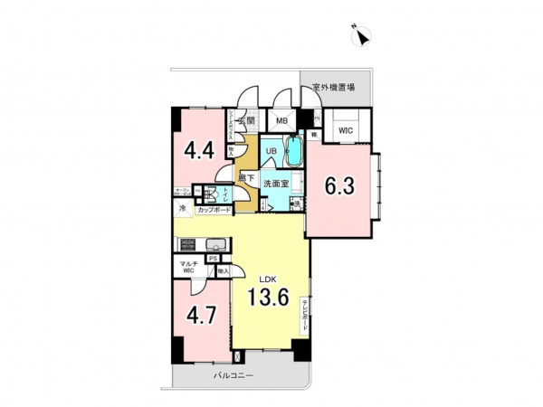板橋区南町、中古マンションの間取り画像です