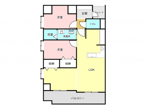 板橋区熊野町、中古マンションの間取り画像です