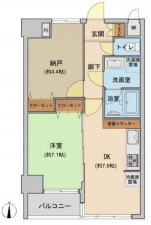 板橋区中丸町、中古マンションの間取り画像です