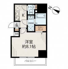 板橋区氷川町、中古マンションの間取り画像です