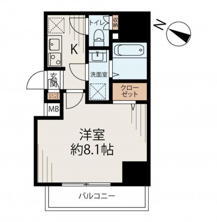 板橋区氷川町、中古マンションの間取り画像です