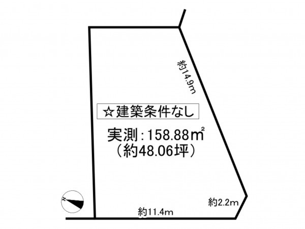 京田辺市大住、土地の間取り画像です