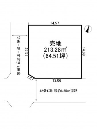 枚方市長尾東町、土地の間取り画像です