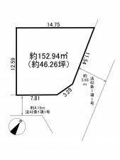 枚方市氷室台、土地の間取り画像です