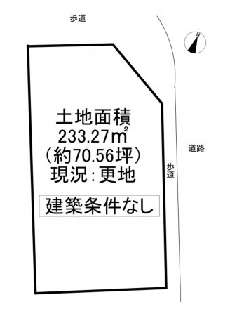 京田辺市大住ケ丘、土地の間取り画像です