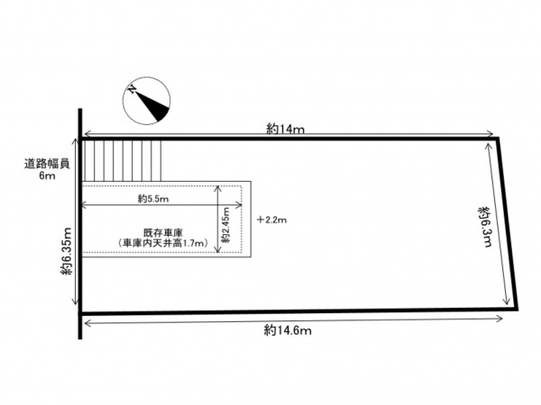 枚方市藤阪東町、土地の間取り画像です
