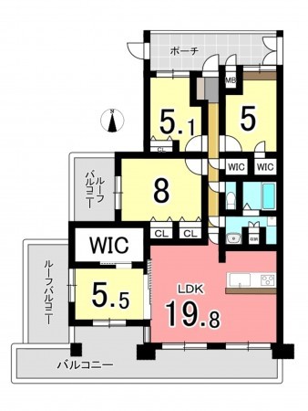 枚方市長尾谷町、中古マンションの間取り画像です