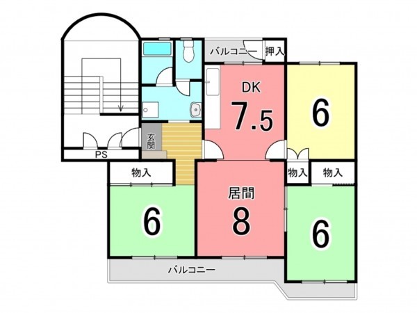 枚方市長尾谷町、中古マンションの間取り画像です
