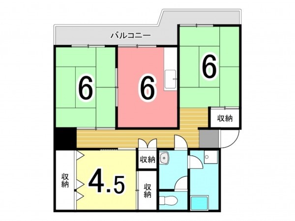 枚方市藤阪西町、中古マンションの間取り画像です