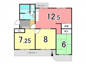 枚方市藤阪西町、中古マンションの間取り画像です