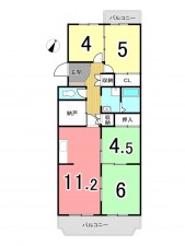 枚方市藤阪東町、中古マンションの間取り画像です