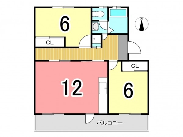 枚方市田口山、中古マンションの間取り画像です