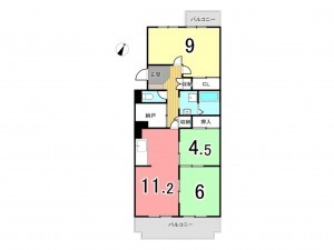 枚方市藤阪東町、中古マンションの間取り画像です